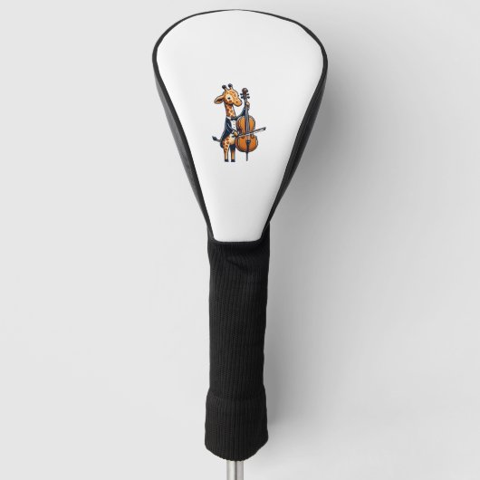 Schattigee Giraffe spelen cello Giraffes Musicus M Golfheadcover (Voorkant)