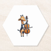 Schattigee Giraffe spelen cello Giraffes Musicus M Kartonnen Onderzetters (Voorkant)