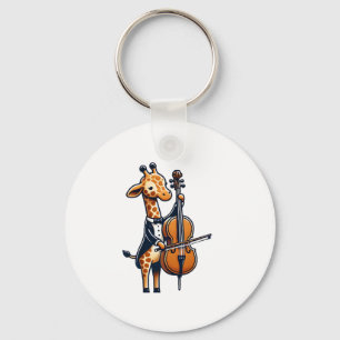 Schattigee Giraffe spelen cello Giraffes Musicus M Sleutelhanger