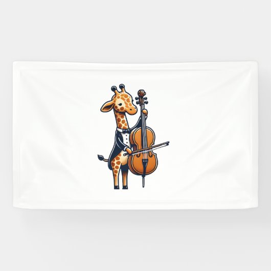 Schattigee Giraffe spelen cello Giraffes Musicus M Spandoek (Horizontaal)