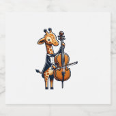 Schattigee Giraffe spelen cello Giraffes Musicus M Sparkling Wijnetiket (Enkel label)