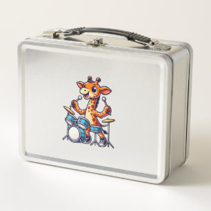 Schattigee Giraffe spelen Drums Giraffes Drummer M
