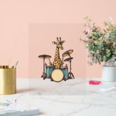 Schattigee Giraffe spelen Drums Giraffes Drummer M Acryl Bord (Huwelijk)