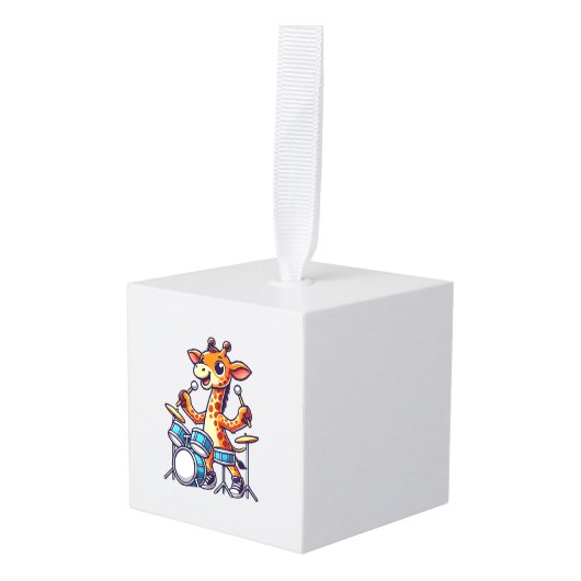 Schattigee Giraffe spelen Drums Giraffes Drummer M Decoratie (Voorkant hoekig)