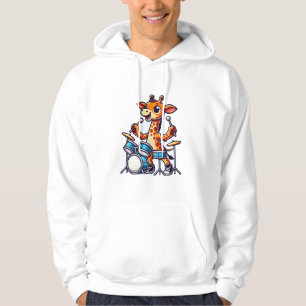 Schattigee Giraffe spelen Drums Giraffes Drummer M Hoodie