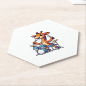 Schattigee Giraffe spelen Drums Giraffes Drummer M Kartonnen Onderzetters (Schuin)