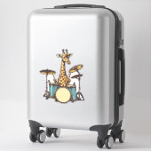Schattigee Giraffe spelen Drums Giraffes Drummer M Sticker (Koffer)