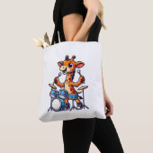 Schattigee Giraffe spelen Drums Giraffes Drummer M Tote Bag (Dichtbij)
