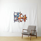 Schattigee Giraffe spelen Drums Giraffes Drummer M Wandkleed (In Situ (horizontaal))