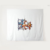 Schattigee Giraffe spelen Drums Giraffes Drummer M Wandkleed (Voorkant (horizontaal))
