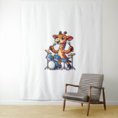 Schattigee Giraffe spelen Drums Giraffes Drummer M Wandkleed (In situ)