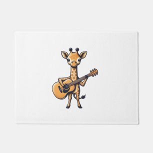 Schattigee Giraffe spelen gitaar Giraffes Muzikant Deurmat