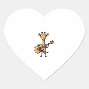 Schattigee Giraffe spelen gitaar Giraffes Muzikant Hart Sticker