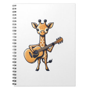 Schattigee Giraffe spelen gitaar Giraffes Muzikant Notitieboek
