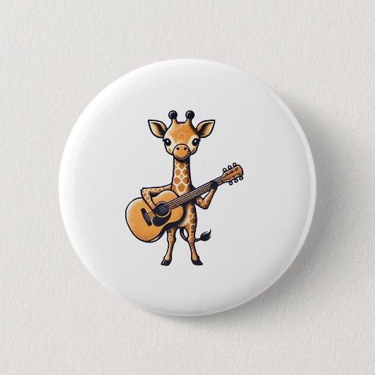 Schattigee Giraffe spelen gitaar Giraffes Muzikant Ronde Button 5,7 Cm (Voorkant)