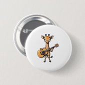 Schattigee Giraffe spelen gitaar Giraffes Muzikant Ronde Button 5,7 Cm (Voorkant /achterkant)