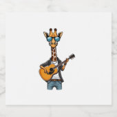 Schattigee Giraffe spelen gitaar Giraffes Muzikant Sparkling Wijnetiket (Enkel label)