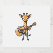 Schattigee Giraffe spelen gitaar Giraffes Muzikant Sparkling Wijnetiket (Enkel label)