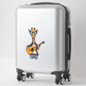 Schattigee Giraffe spelen gitaar Giraffes Muzikant Sticker (Koffer)