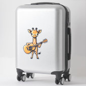 Schattigee Giraffe spelen gitaar Giraffes Muzikant Sticker (Koffer)
