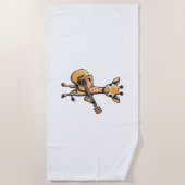 Schattigee Giraffe spelen gitaar Giraffes Muzikant Strandlaken (Voorkant)