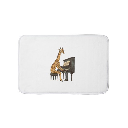 Schattigee Giraffe Spelen Piano Giraffes Musicus M Badmat (Voorkant)