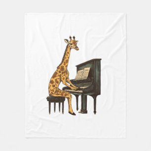 Schattigee Giraffe Spelen Piano Giraffes Musicus M Fleece Deken