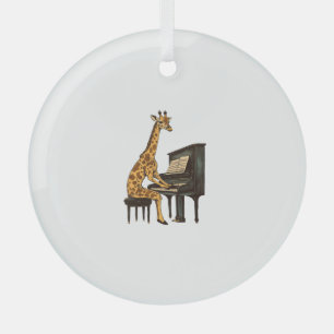 Schattigee Giraffe Spelen Piano Giraffes Musicus M Glas Ornament