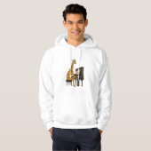 Schattigee Giraffe Spelen Piano Giraffes Musicus M Hoodie (Voorkant volledig)