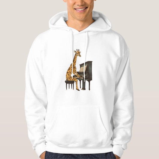 Schattigee Giraffe Spelen Piano Giraffes Musicus M Hoodie (Voorkant)