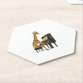 Schattigee Giraffe Spelen Piano Giraffes Musicus M Kartonnen Onderzetters (Schuin)