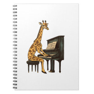 Schattigee Giraffe Spelen Piano Giraffes Musicus M Notitieboek