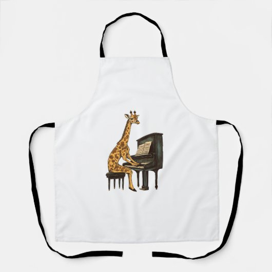 Schattigee Giraffe Spelen Piano Giraffes Musicus M Schort (Voorkant)