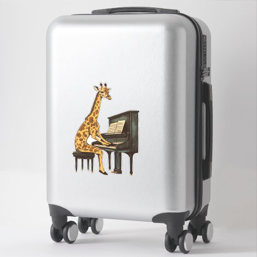 Schattigee Giraffe Spelen Piano Giraffes Musicus M Sticker (Koffer)