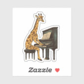 Schattigee Giraffe Spelen Piano Giraffes Musicus M Sticker (Vel)