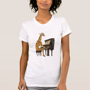 Schattigee Giraffe Spelen Piano Giraffes Musicus M T-shirt