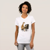 Schattigee Giraffe Spelen Piano Giraffes Musicus M T-shirt (Voorkant volledig)