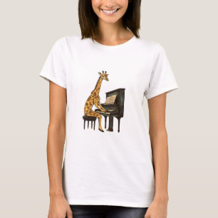 Schattigee Giraffe Spelen Piano Giraffes Musicus M T-shirt