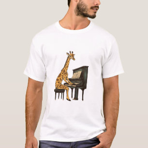 Schattigee Giraffe Spelen Piano Giraffes Musicus M T-shirt