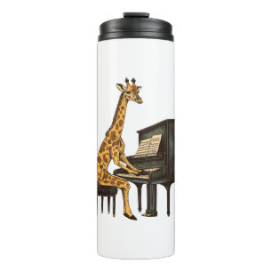 Schattigee Giraffe Spelen Piano Giraffes Musicus M Thermosbeker