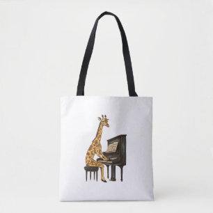 Schattigee Giraffe Spelen Piano Giraffes Musicus M Tote Bag