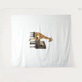 Schattigee Giraffe Spelen Piano Giraffes Musicus M Wandkleed (Voorkant (horizontaal))