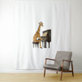 Schattigee Giraffe Spelen Piano Giraffes Musicus M Wandkleed (In situ)