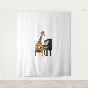 Schattigee Giraffe Spelen Piano Giraffes Musicus M Wandkleed