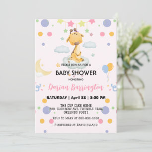 Schattigee giraffe ster ballon baby shower feest m kaart