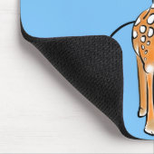 Schattigee Giraffe tekenen safaridieren blauw Muismat (Hoek)