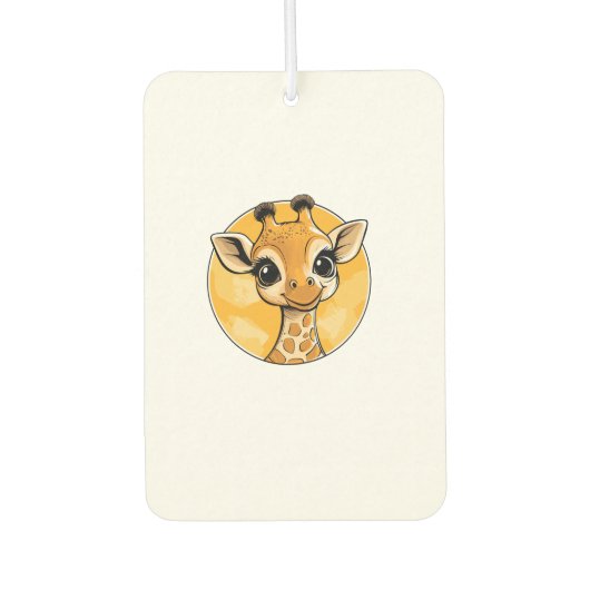 Schattigee Giraffe Tekening Cartoon Stijl Luchtverfrisser (Voorkant)