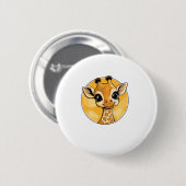 Schattigee Giraffe Tekening Cartoon Stijl Ronde Button 5,7 Cm (Voorkant /achterkant)