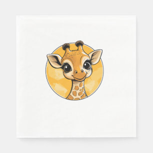 Schattigee Giraffe Tekening Cartoon Stijl Servet