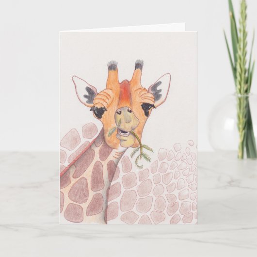 Schattigee Giraffe tekening Kaart (Voorkant)